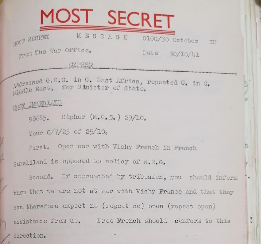 30 octobre 1941 – Directive du War Office